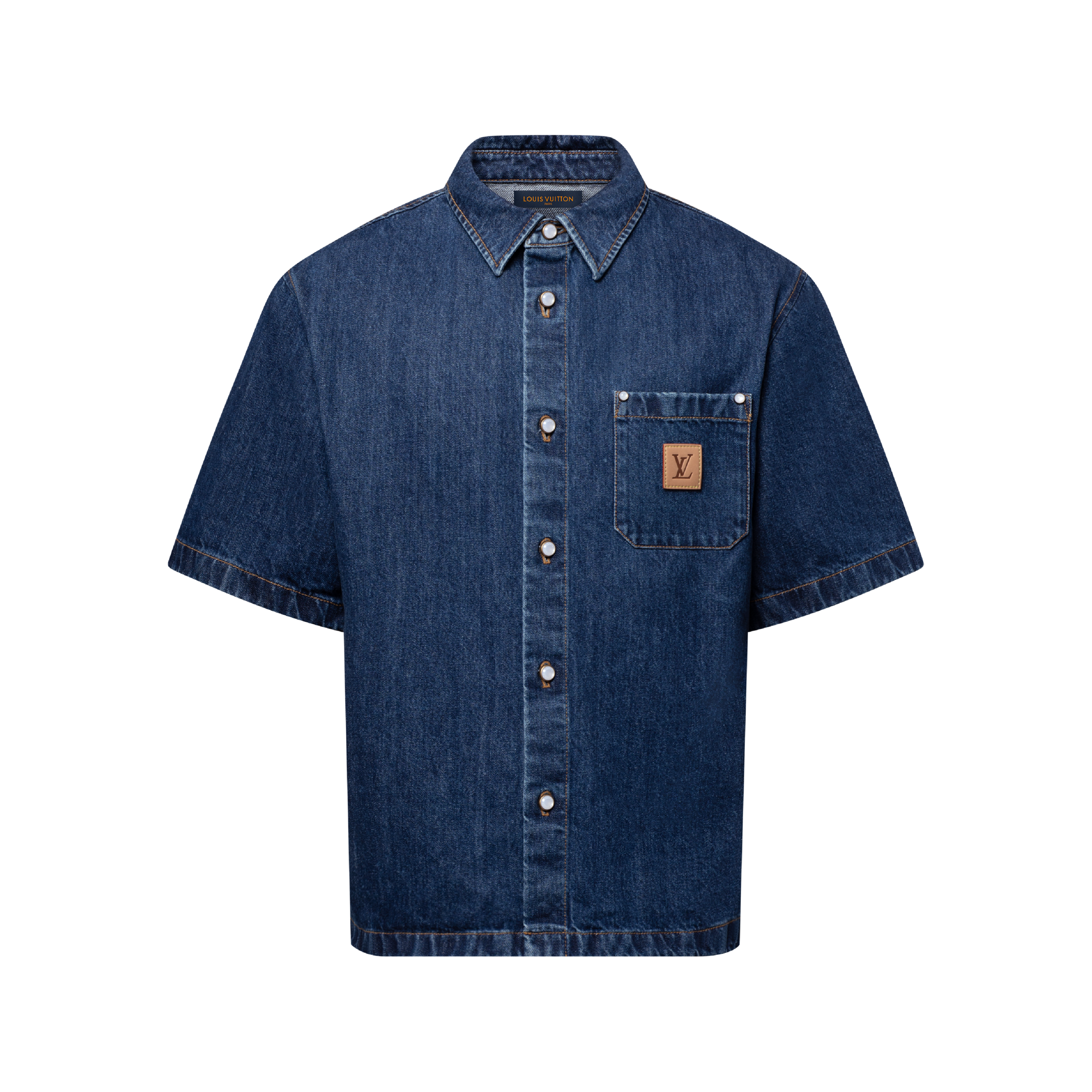 LOUIS VUITTON 青色 刺繍付き 長袖シャツ LOUIS VUITTON 青色 刺繍付き 長袖シャツ